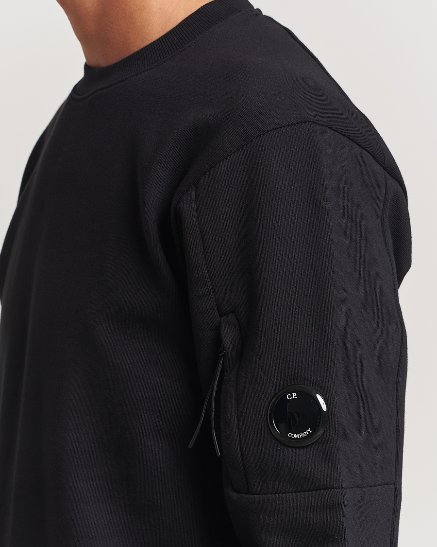 Heren | Truien | C.P. Company | Diagonal Raised Fleece Lens Sweatshirt Black