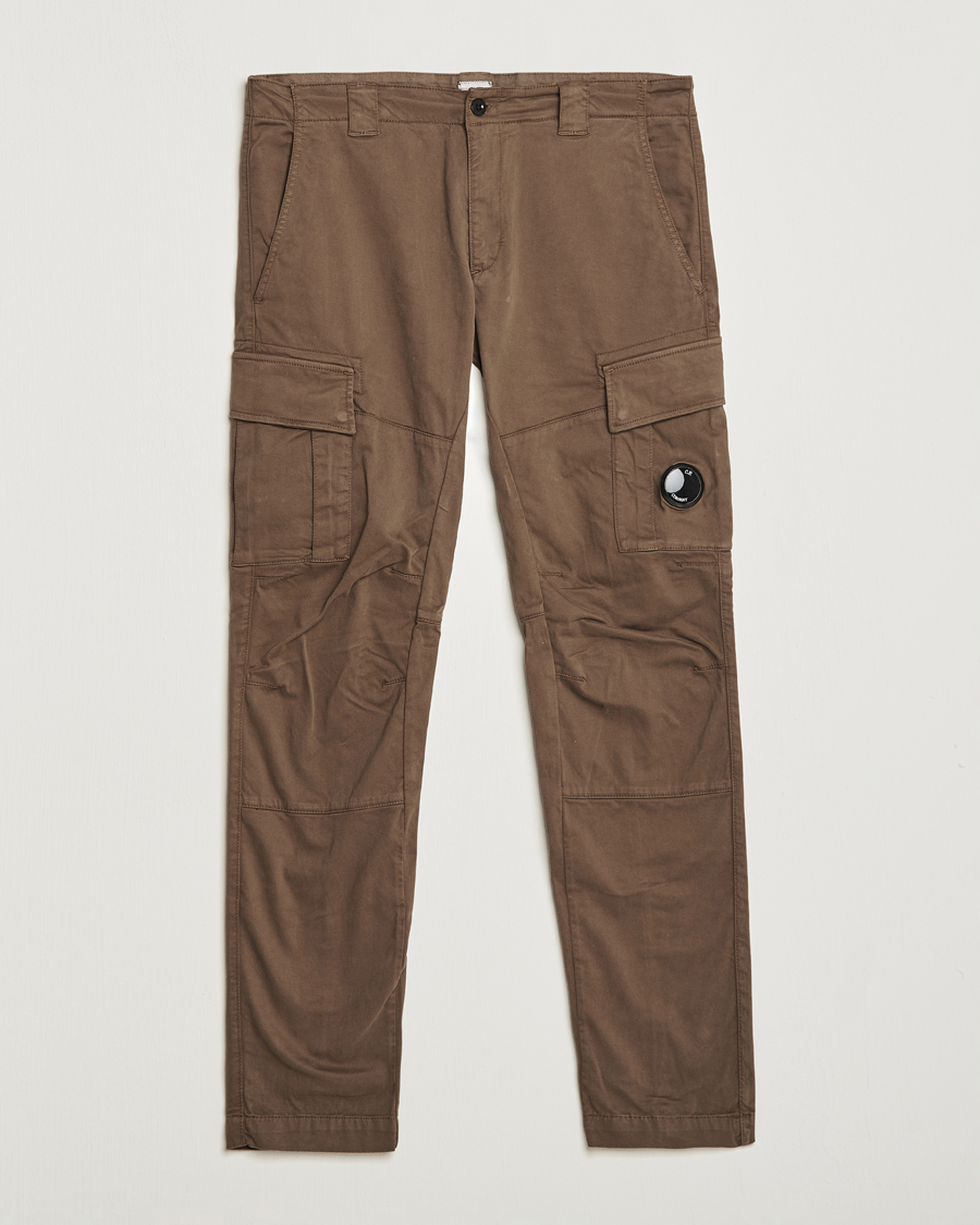 Heren | Broeken | C.P. Company | Stretch Satin Lens Cargo Pants Light Brown
