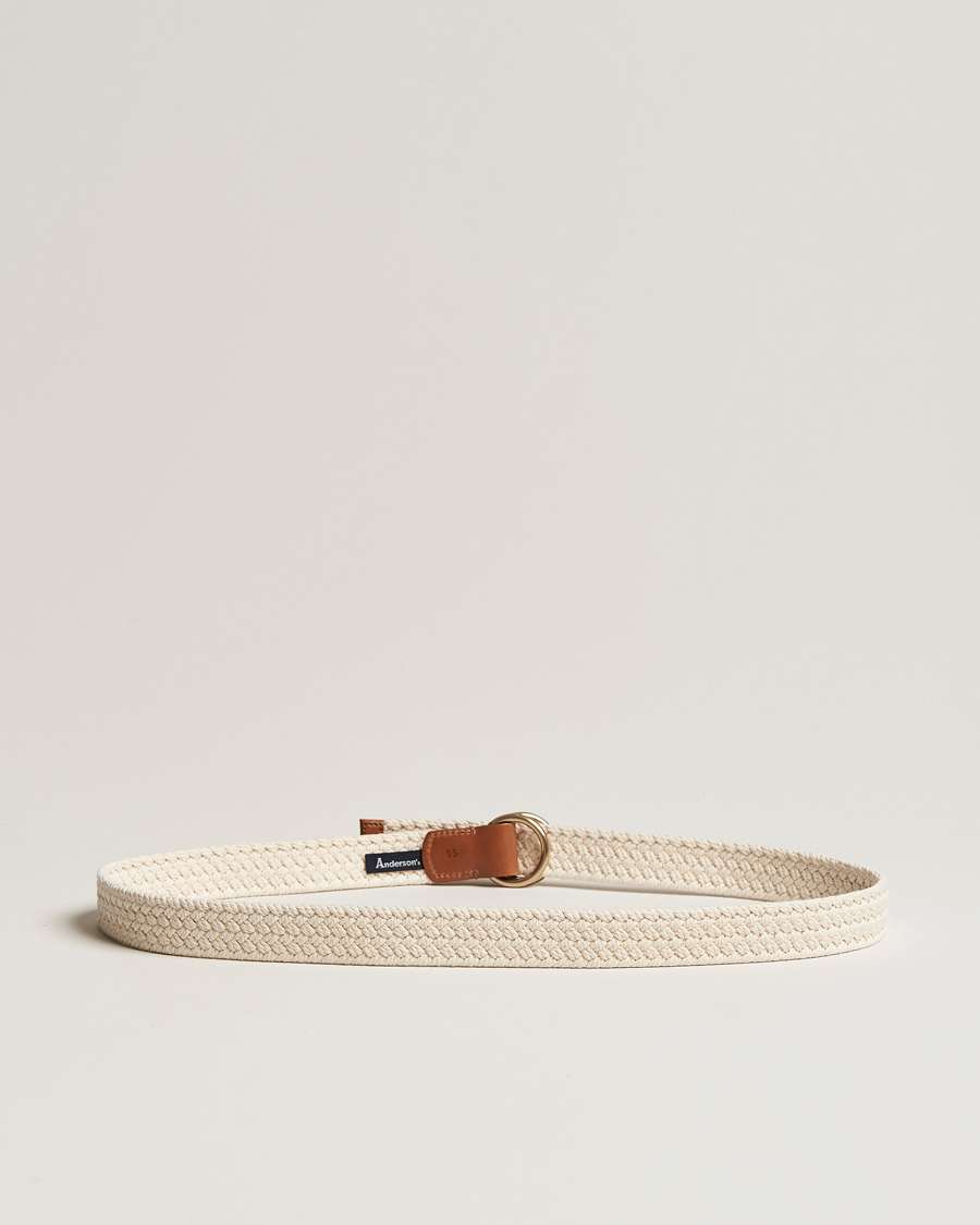 Heren |  | Anderson's | Woven Cotton Belt Off White