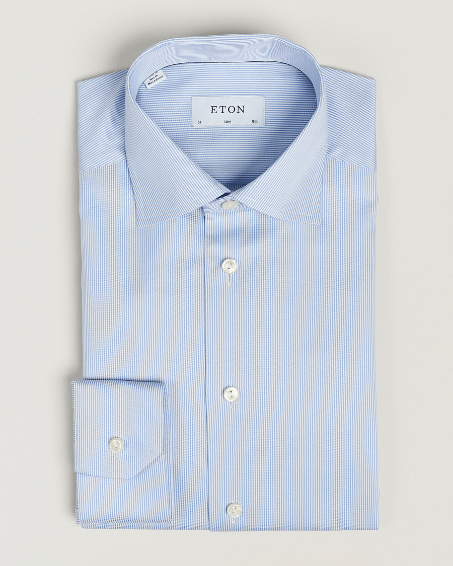 Heren | Overhemden | Eton | Slim Fit Signature Twill Shirt Blue/White