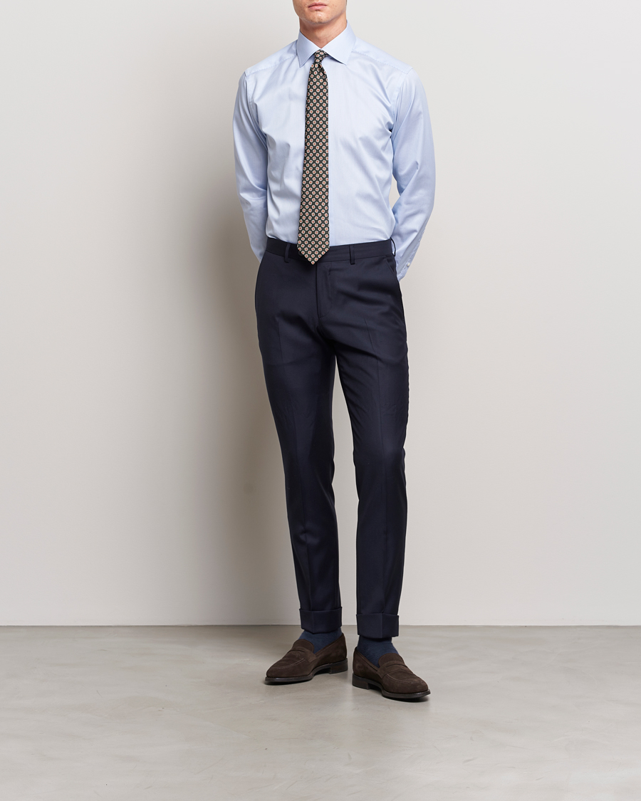 Heren | Overhemden | Eton | Slim Fit Signature Twill Shirt Blue/White