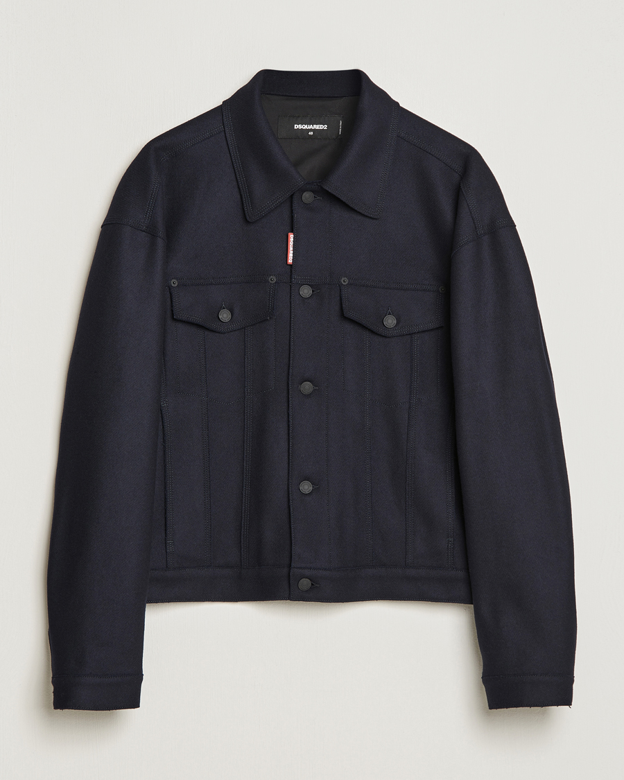Heren | Jassen | Dsquared2 | Felt Wool Bomber Jacket Navy
