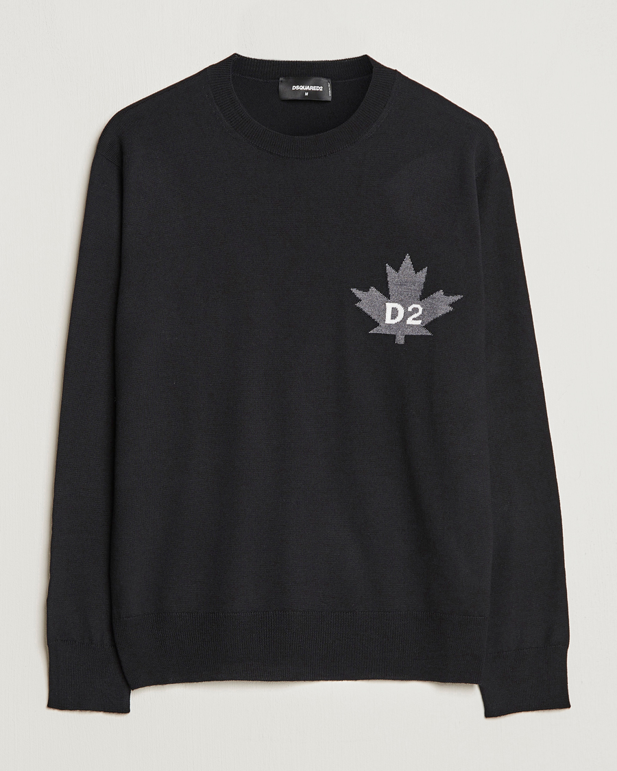Heren | Dsquared2 | Dsquared2 | D2 Leaf Knitted Sweatshirt Black
