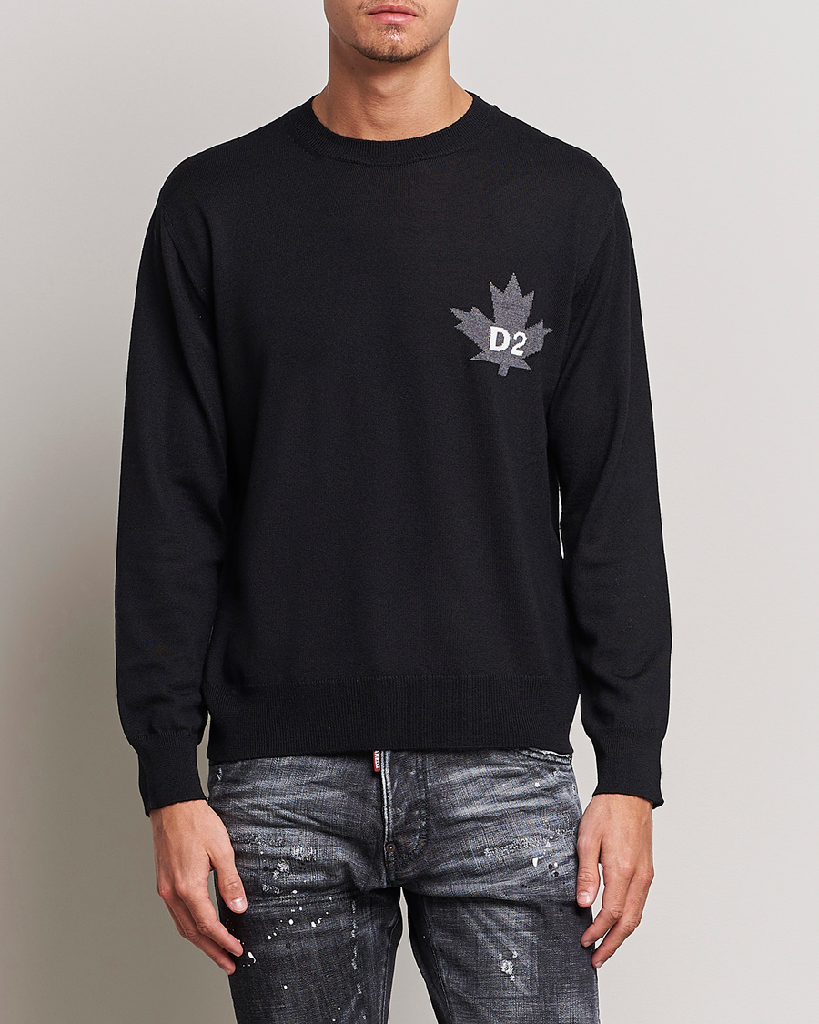 Heren | Dsquared2 | Dsquared2 | D2 Leaf Knitted Sweatshirt Black