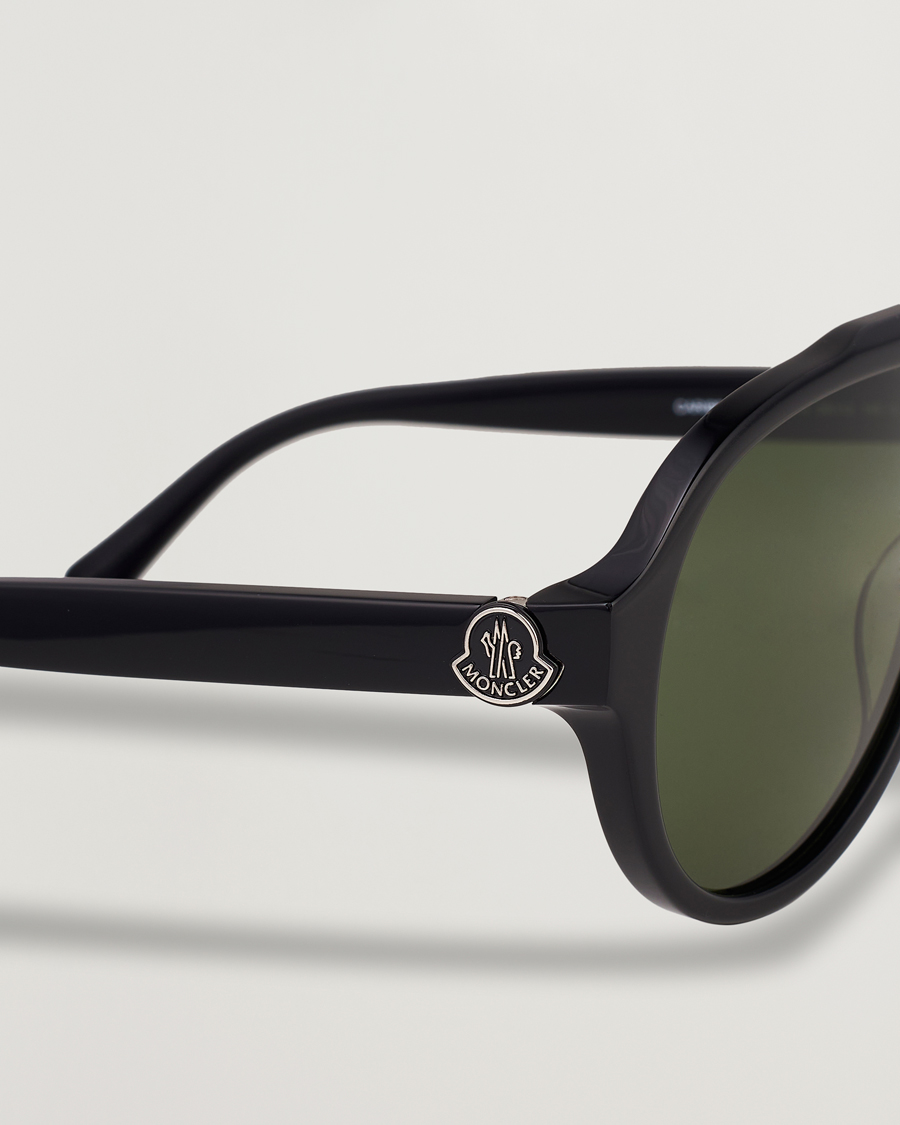 Heren | Moncler Lunettes Caribb Sunglasses Shiny Black/Green | Moncler Lunettes | Caribb Sunglasses Shiny Black/Green