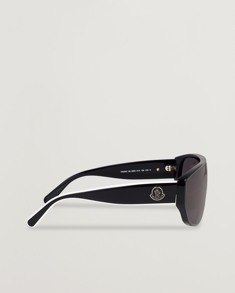 Heren | Moncler Lunettes Tronn Sunglasses Shiny Black/Smoke | Moncler Lunettes | Tronn Sunglasses Shiny Black/Smoke