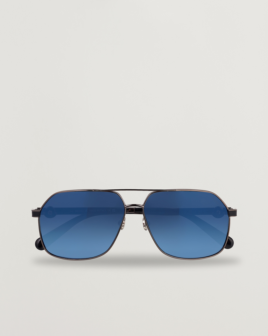 Heren | Moncler Lunettes Icepol Sunglasses Shiny Gunmetal/Blue Mirror | Moncler Lunettes | Icepol Sunglasses Shiny Gunmetal/Blue Mirror