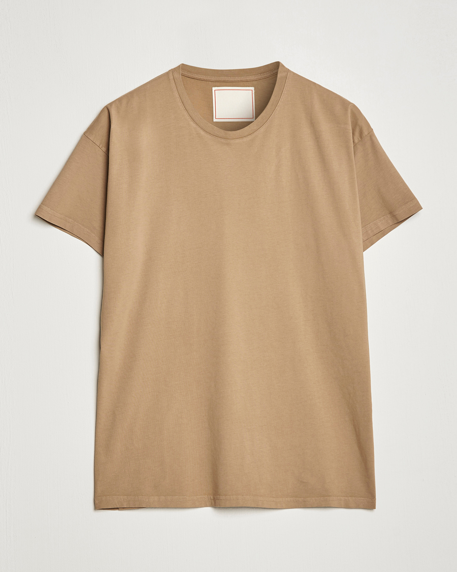 Heren | T-shirts | Jeanerica | Marcel Crew Neck T-Shirt Dark Sand
