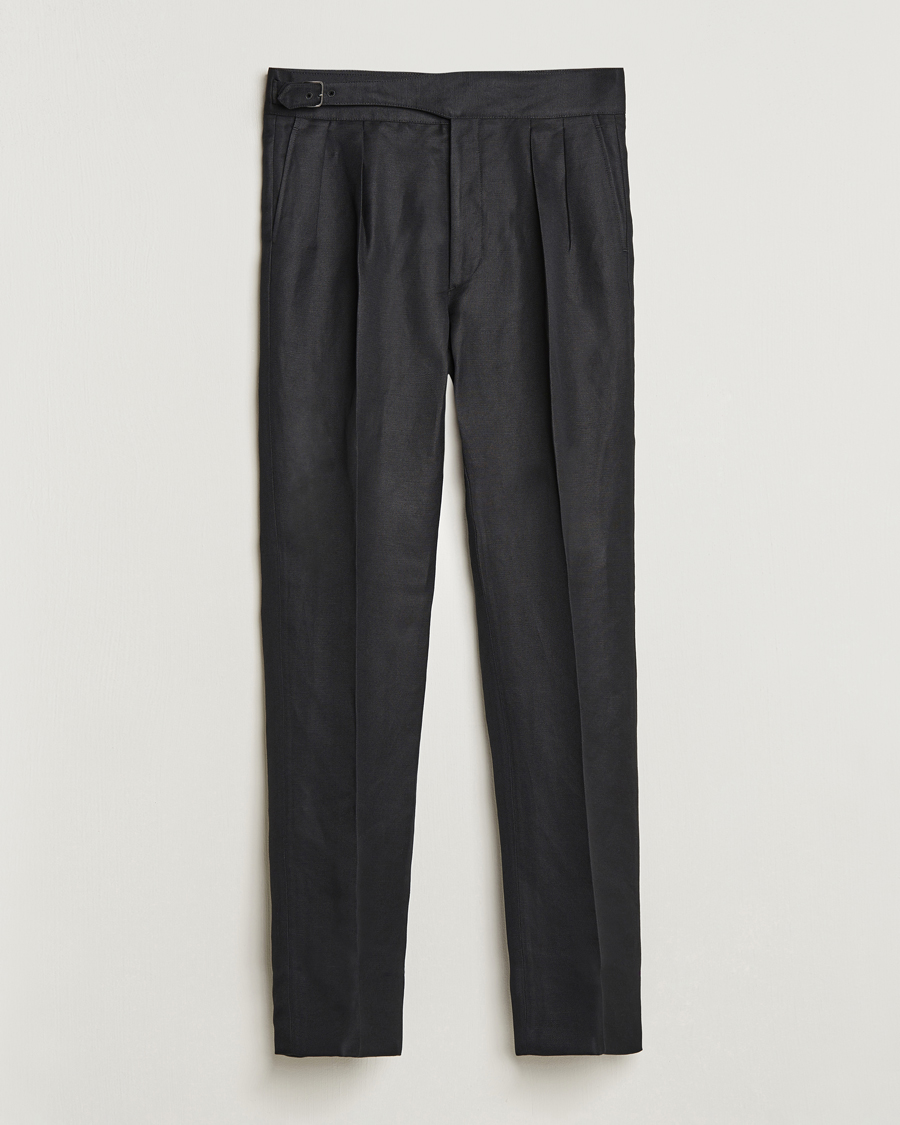 Heren | Broeken | Ralph Lauren Purple Label | Byron Pleated Trousers Black