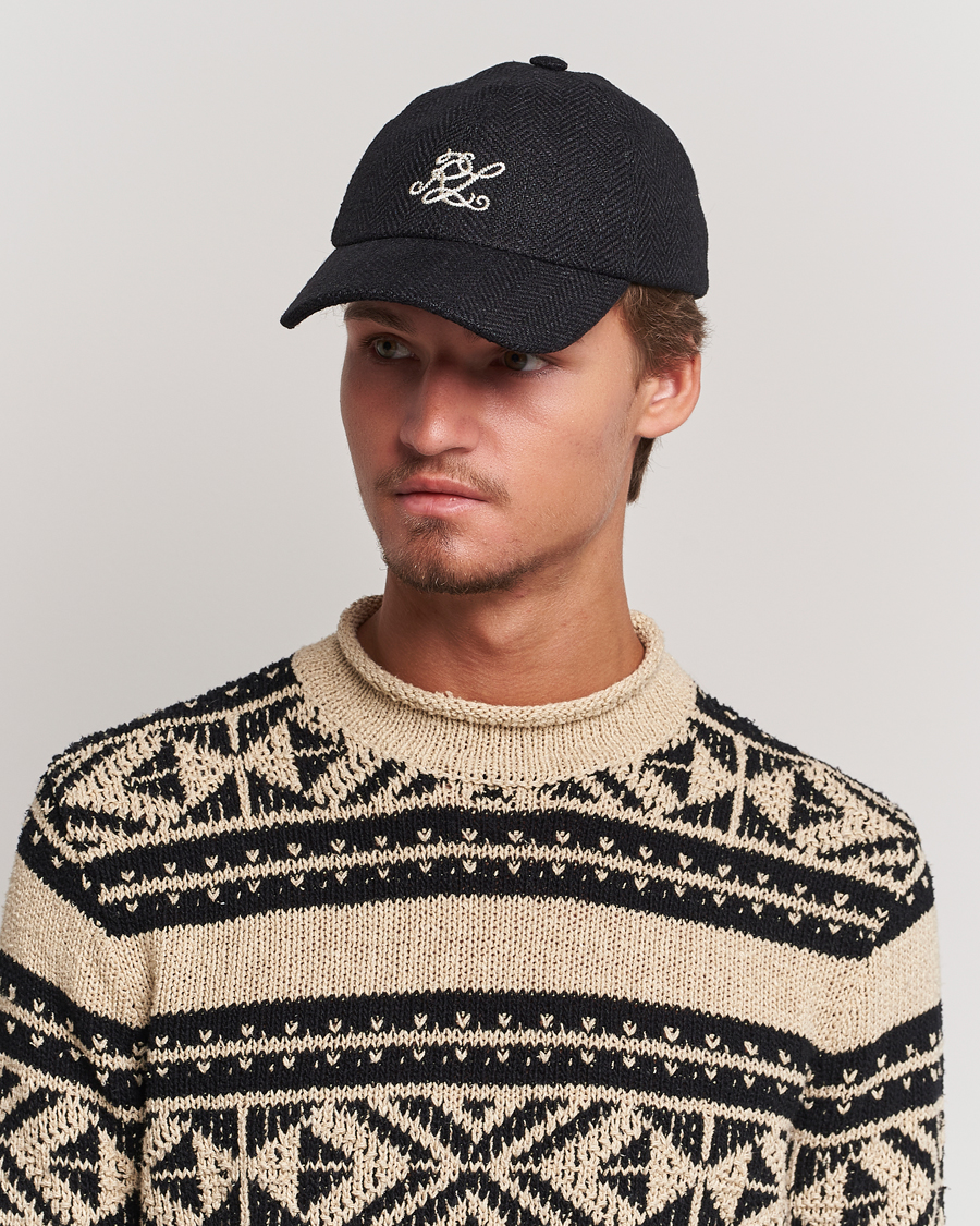 Heren | Ralph Lauren Purple Label Linen/Silk Baseball Cap Black | Ralph Lauren Purple Label | Linen/Silk Baseball Cap Black