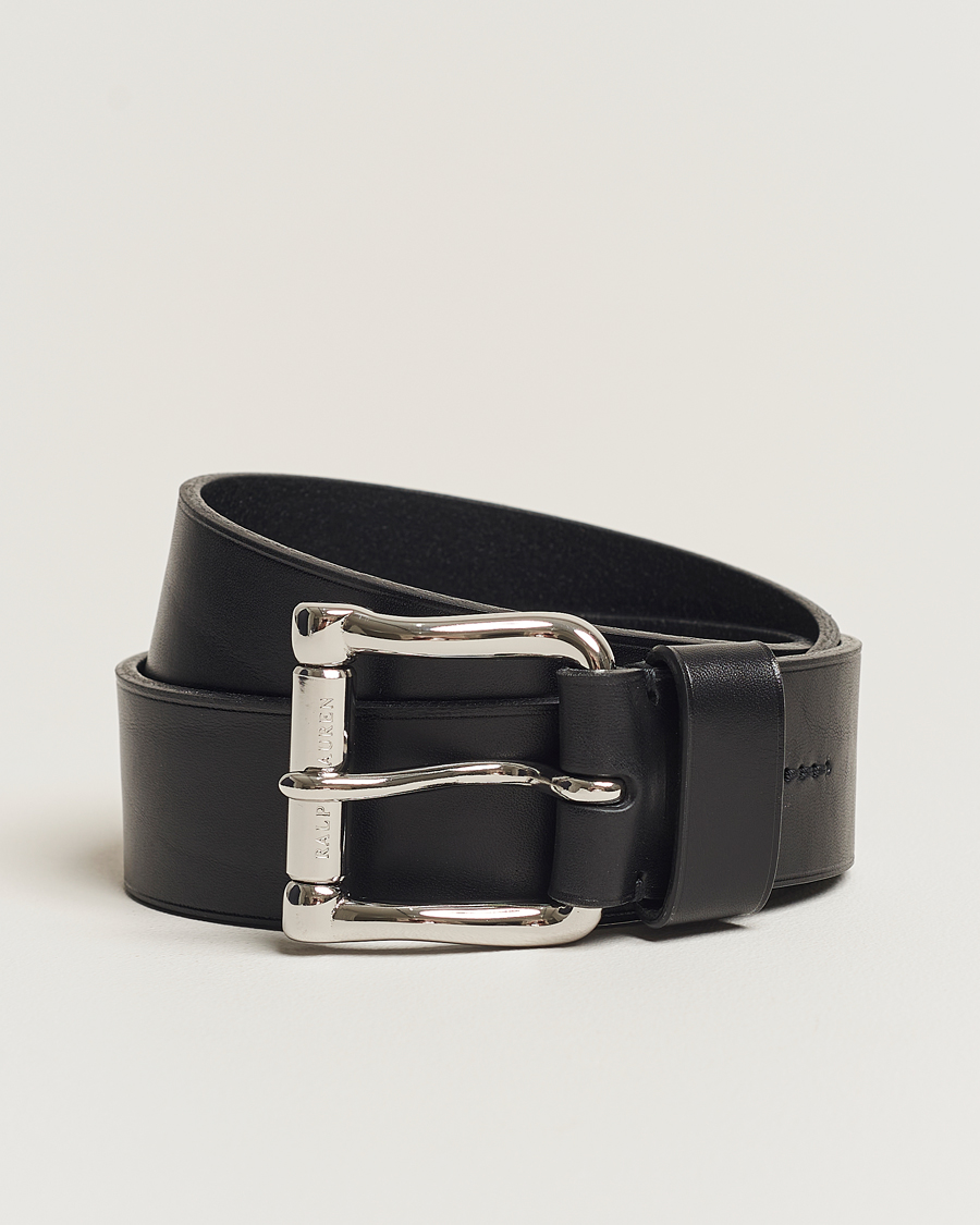 Heren | Ralph Lauren Purple Label Vachetta Roller Belt Black | Ralph Lauren Purple Label | Vachetta Roller Belt Black