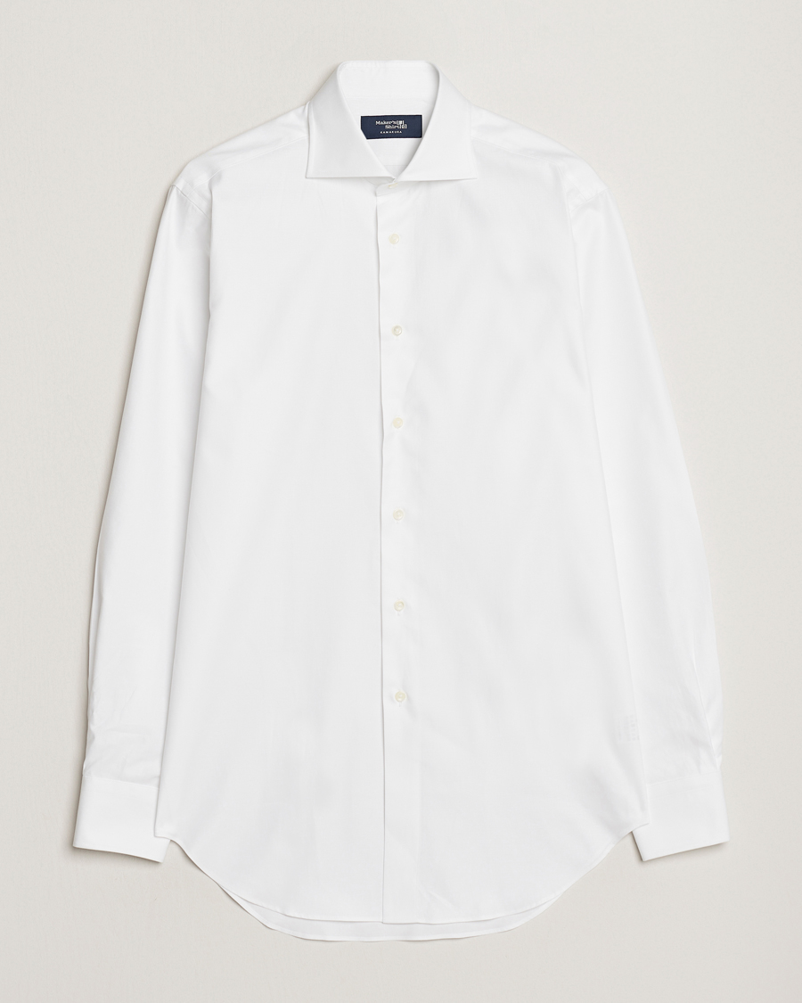 Heren | Overhemden | Kamakura Shirts | Slim Fit Royal Oxford Spread Shirt White