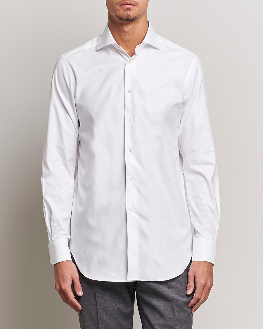 Heren | Oxford overhemden | Kamakura Shirts | Slim Fit Royal Oxford Spread Shirt White