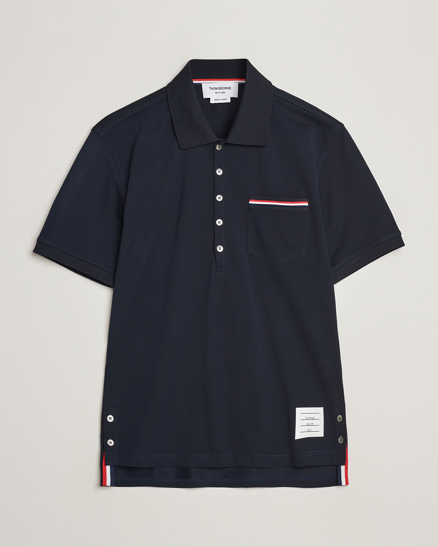 Heren | Polo's | Thom Browne | Mercerized Piquet Polo Navy