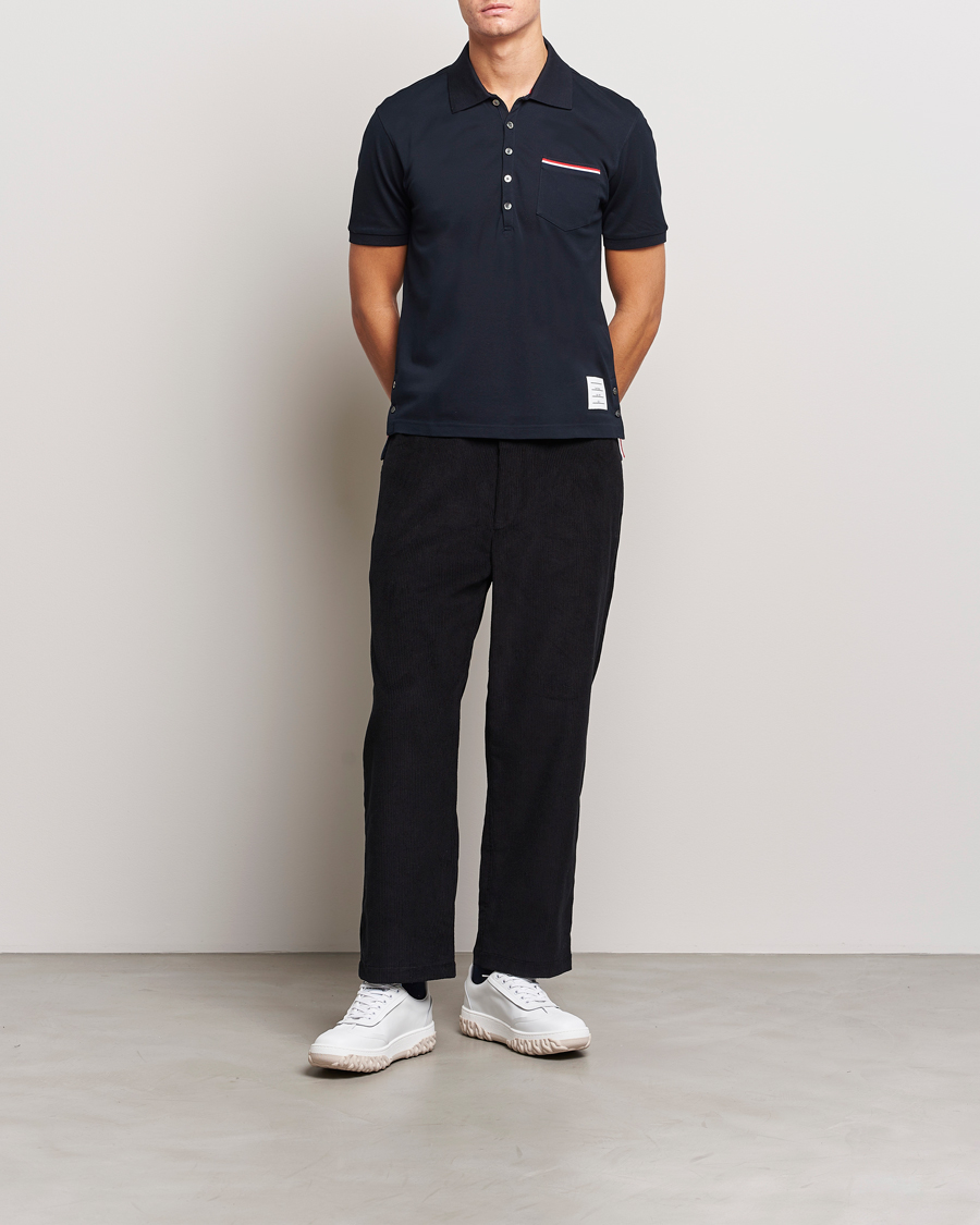 Heren | Polo's | Thom Browne | Mercerized Piquet Polo Navy