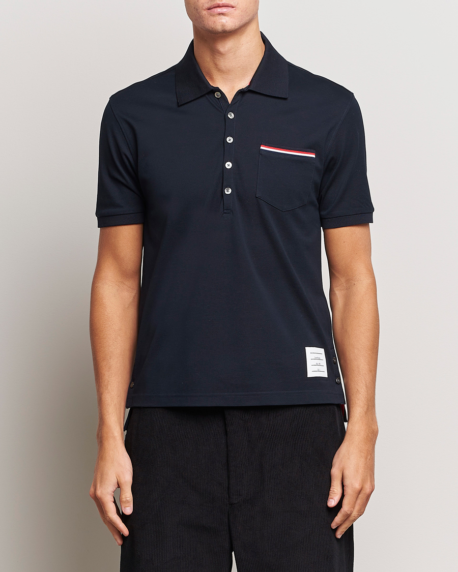 Men | Thom Browne | Thom Browne | Mercerized Piquet Polo Navy