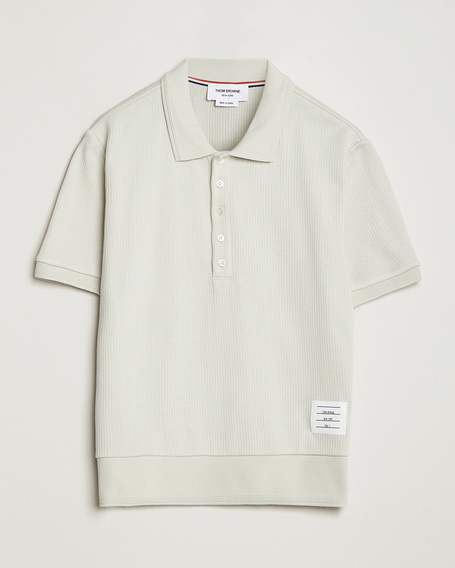 Heren | Thom Browne | Thom Browne | Short Sleeve Knitted Polo Natural White