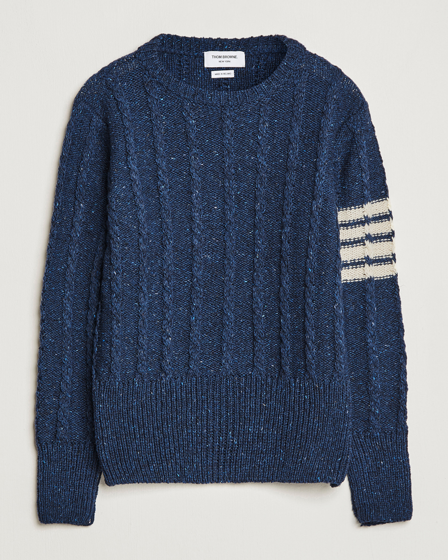 Heren | Thom Browne | Thom Browne | Donegal Cable Sweater Blue