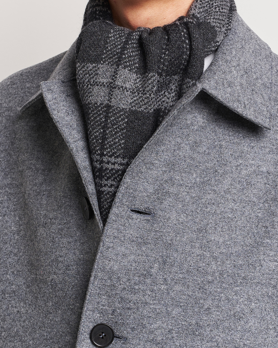 Heren |  | Thom Browne | Wool/Cashmere Tartan Jacquard Scarf Dark Grey