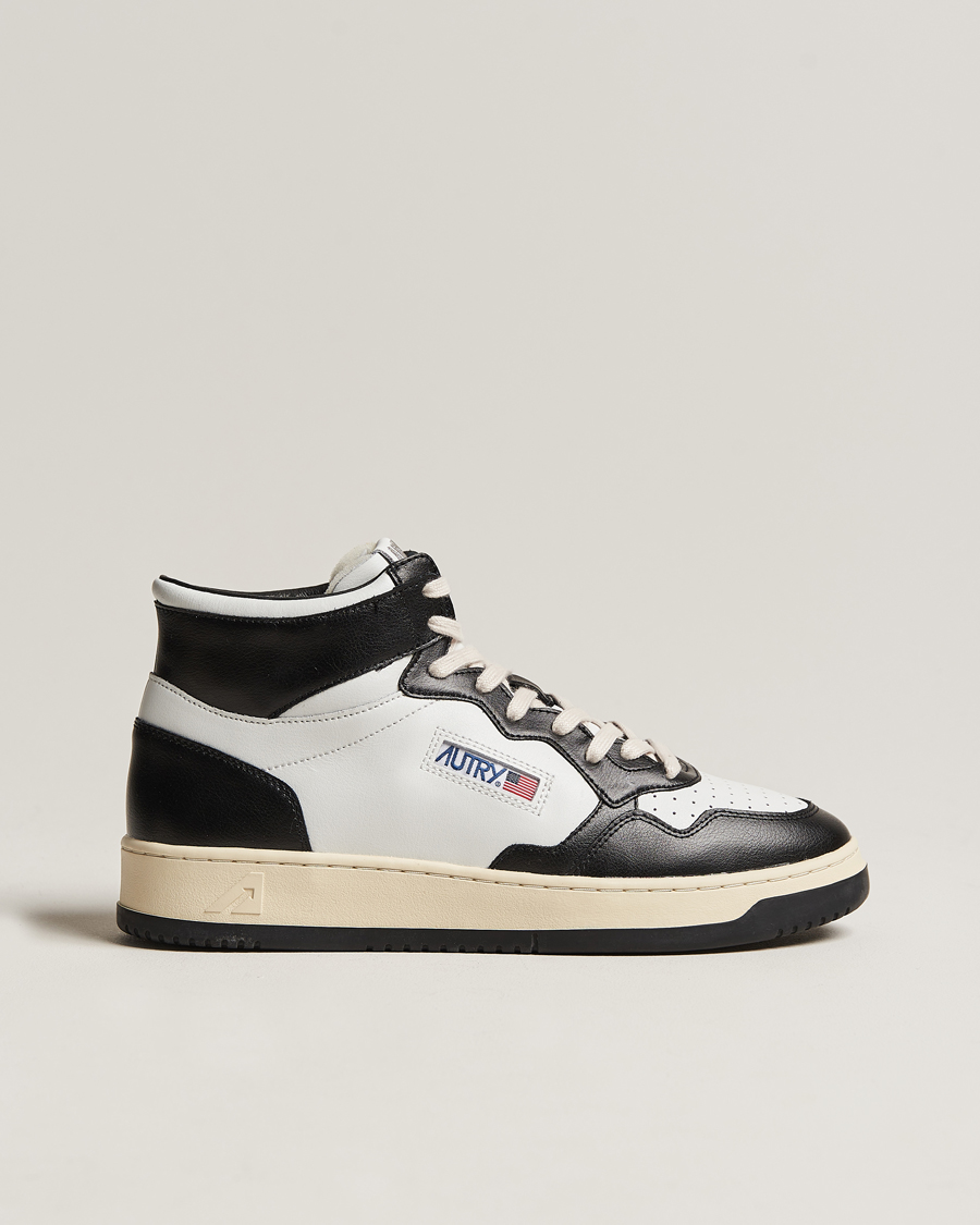 Heren | Autry Medalist Mid Bicolor Leather Sneaker Black | Autry | Medalist Mid Bicolor Leather Sneaker Black