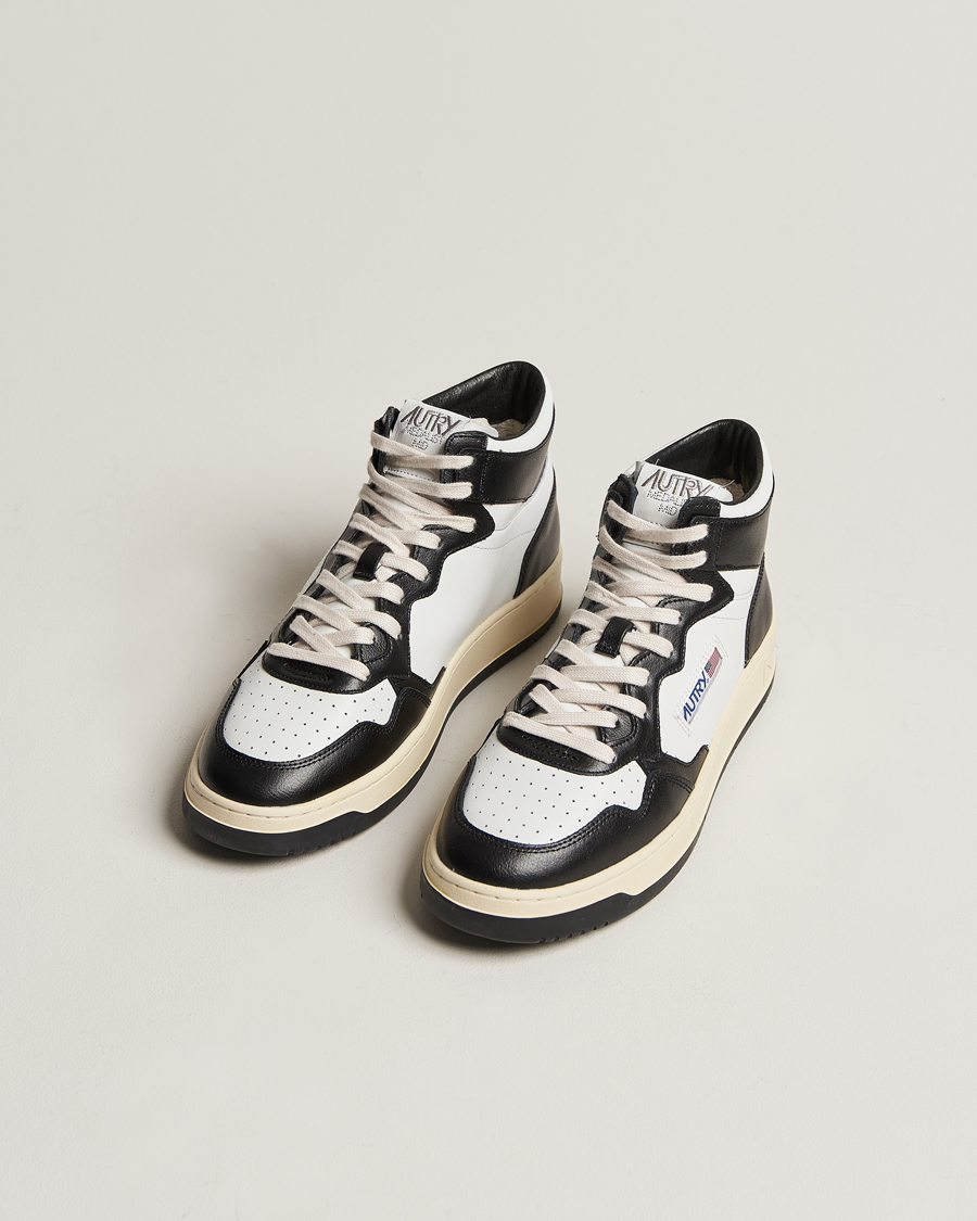 Heren | Autry Medalist Mid Bicolor Leather Sneaker Black | Autry | Medalist Mid Bicolor Leather Sneaker Black