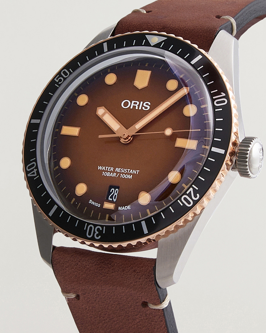 Heren | Oris Divers Sixty-Five 40mm Leather Bracelet Brown | Oris | Divers Sixty-Five 40mm Leather Bracelet Brown