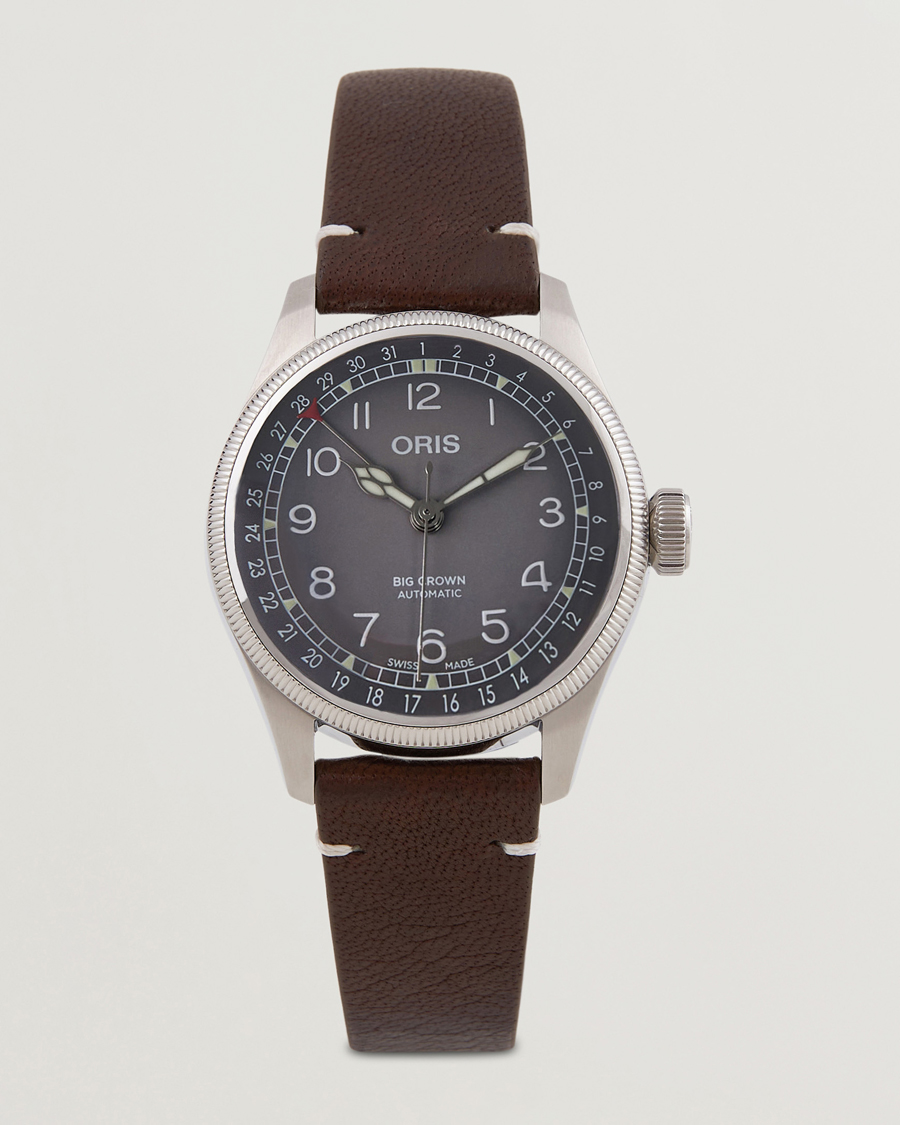 Heren | Lederen band | Oris | Big Crown Pointer Date 38mm Black