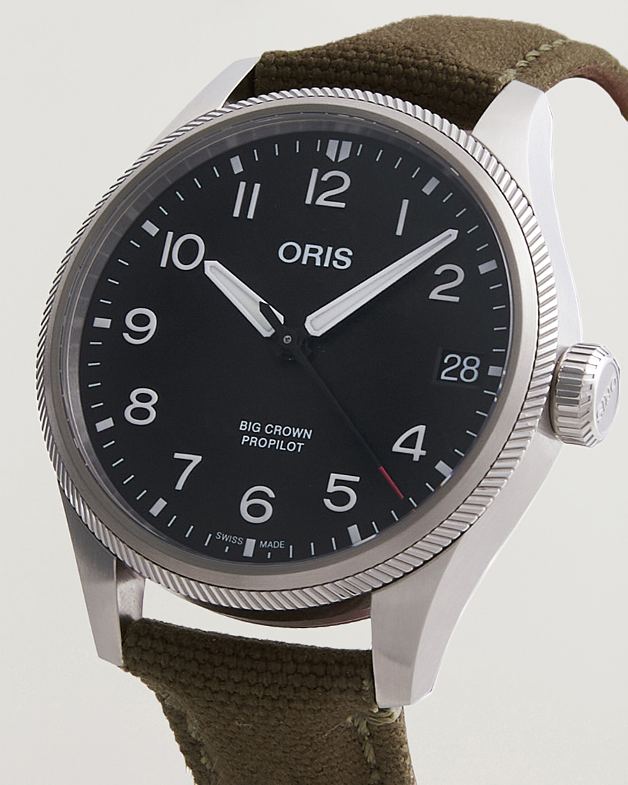 Heren | Oris Big Crown Propilot Date 41mm Leather Bracelet Black | Oris | Big Crown Propilot Date 41mm Leather Bracelet Black