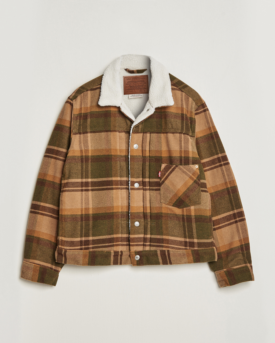 Heren | Jassen | Levi's | Type I Checked Sherpa Trucker Winter Moss