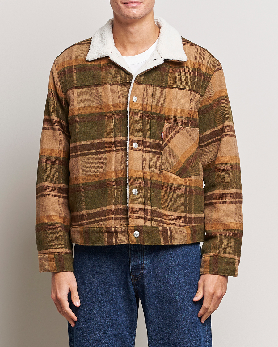 Heren | Jassen | Levi's | Type I Checked Sherpa Trucker Winter Moss
