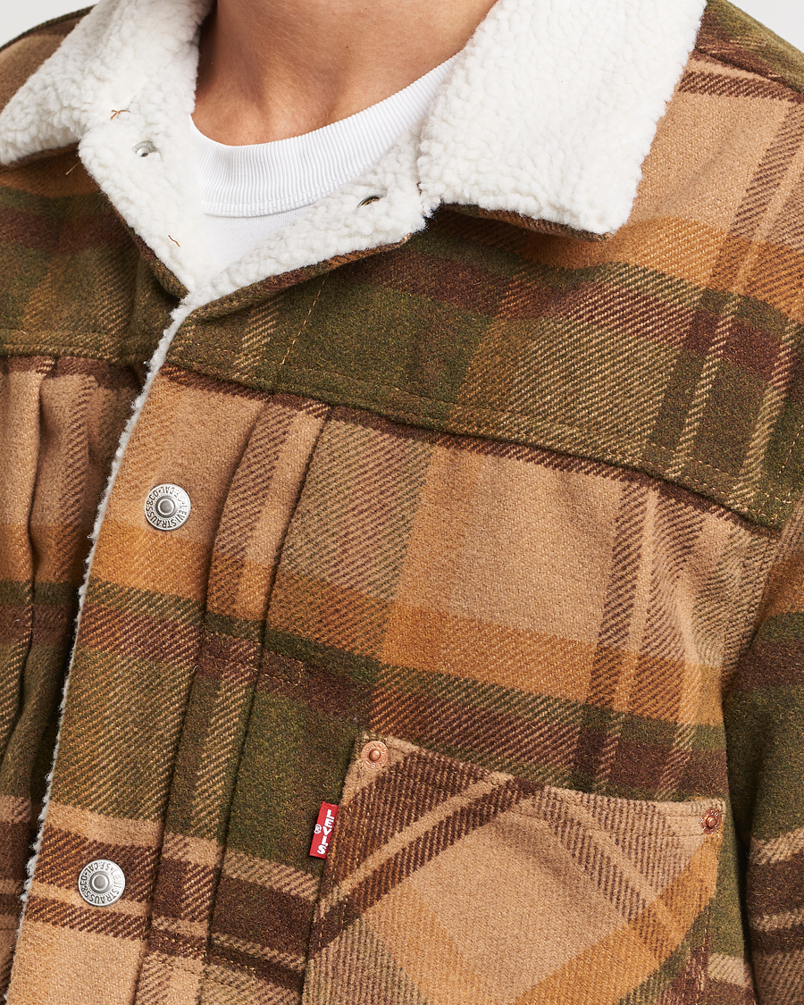 Heren | Jassen | Levi's | Type I Checked Sherpa Trucker Winter Moss