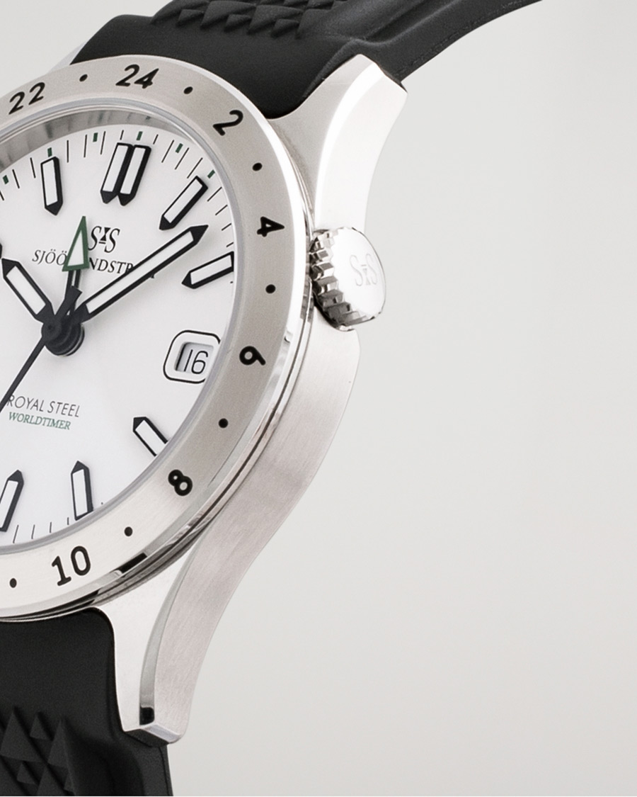 Heren | Sjöö Sandström Pre-Owned Royal Steel Worldtimer 36mm SS-1836-WT | Sjöö Sandström Pre-Owned | Royal Steel Worldtimer 36mm SS-1836-WT