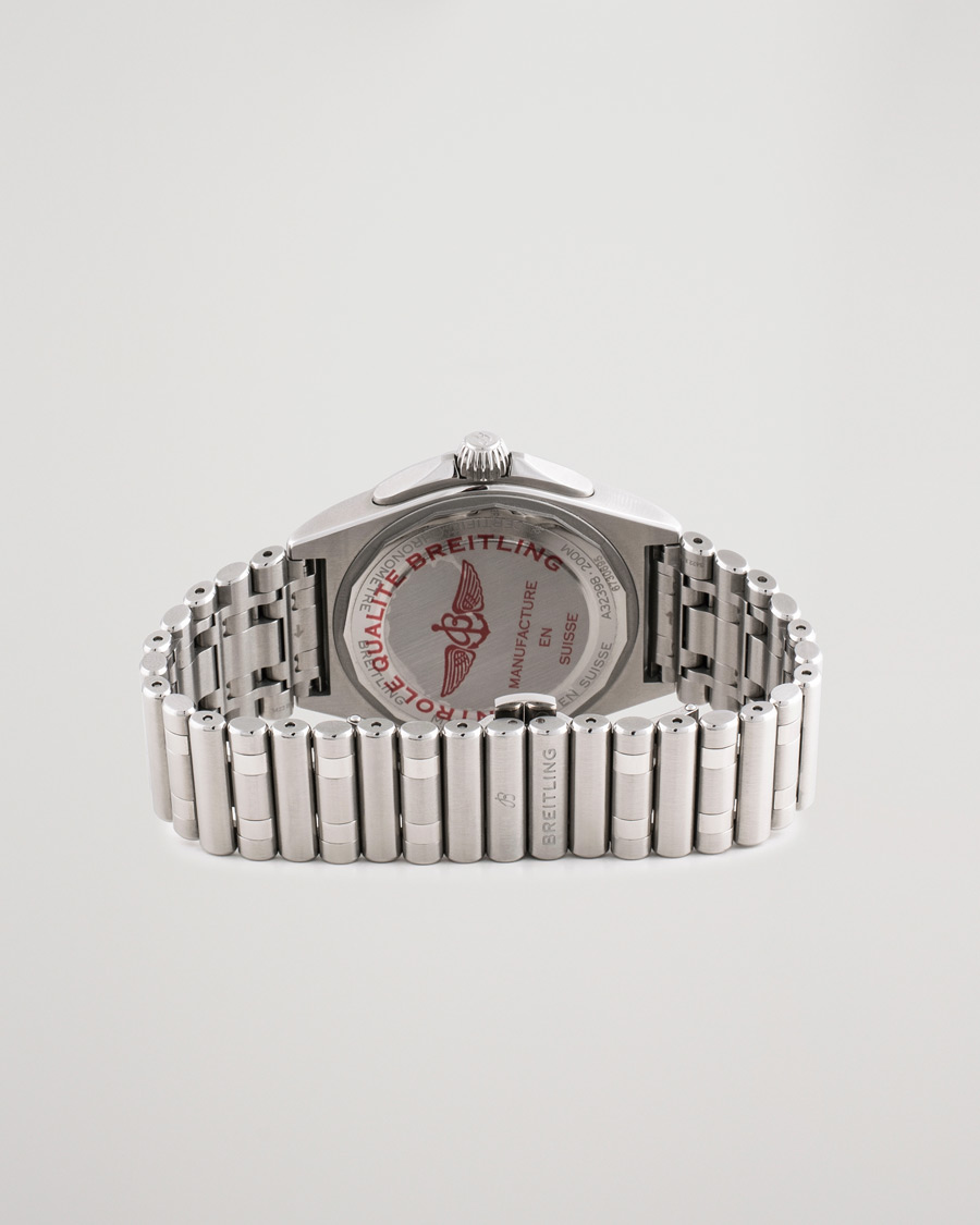Heren | Breitling Pre-Owned Chronomat GMT 40 A32398 Steel White | Breitling Pre-Owned | Chronomat GMT 40 A32398 Steel White