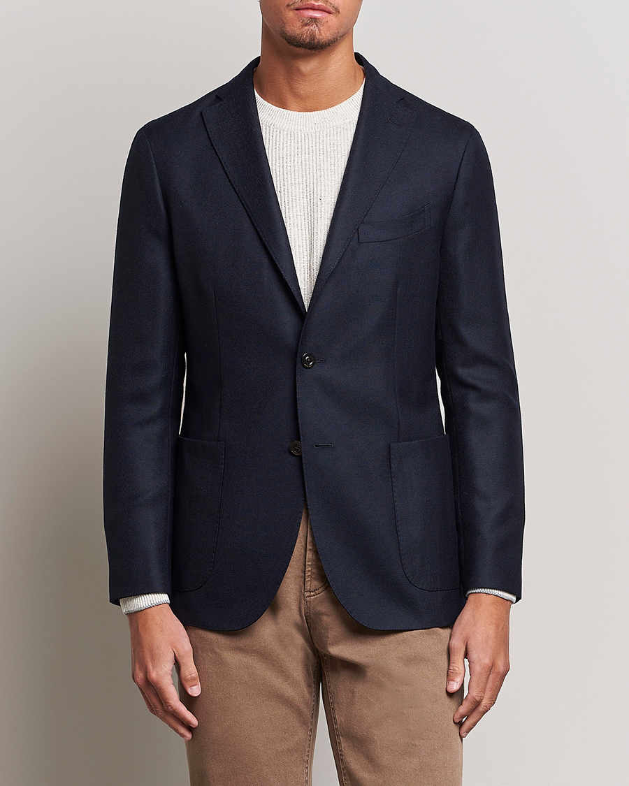 Heren | Blazers | Boglioli | K Jacket Wool Hopsack Blazer Navy