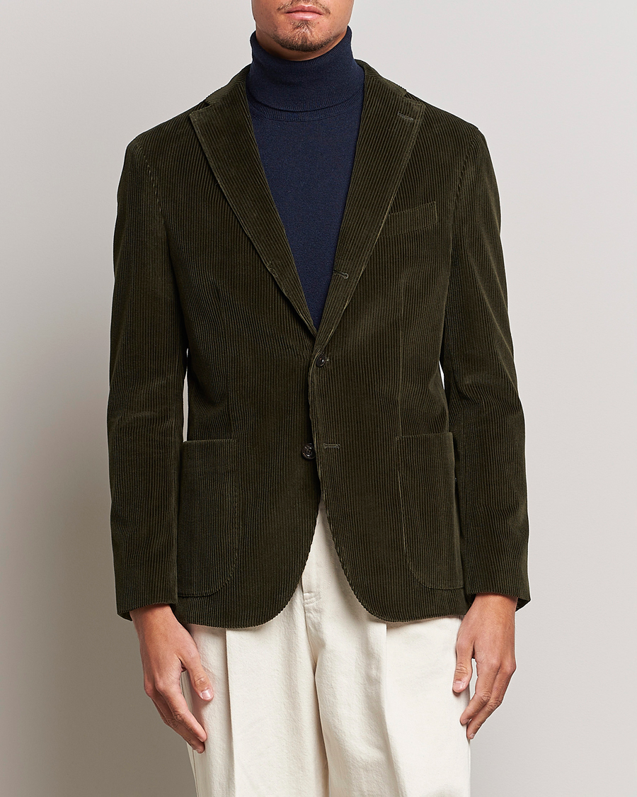 Heren | Blazers | Boglioli | K Jacket Corduroy Blazer Dark Green