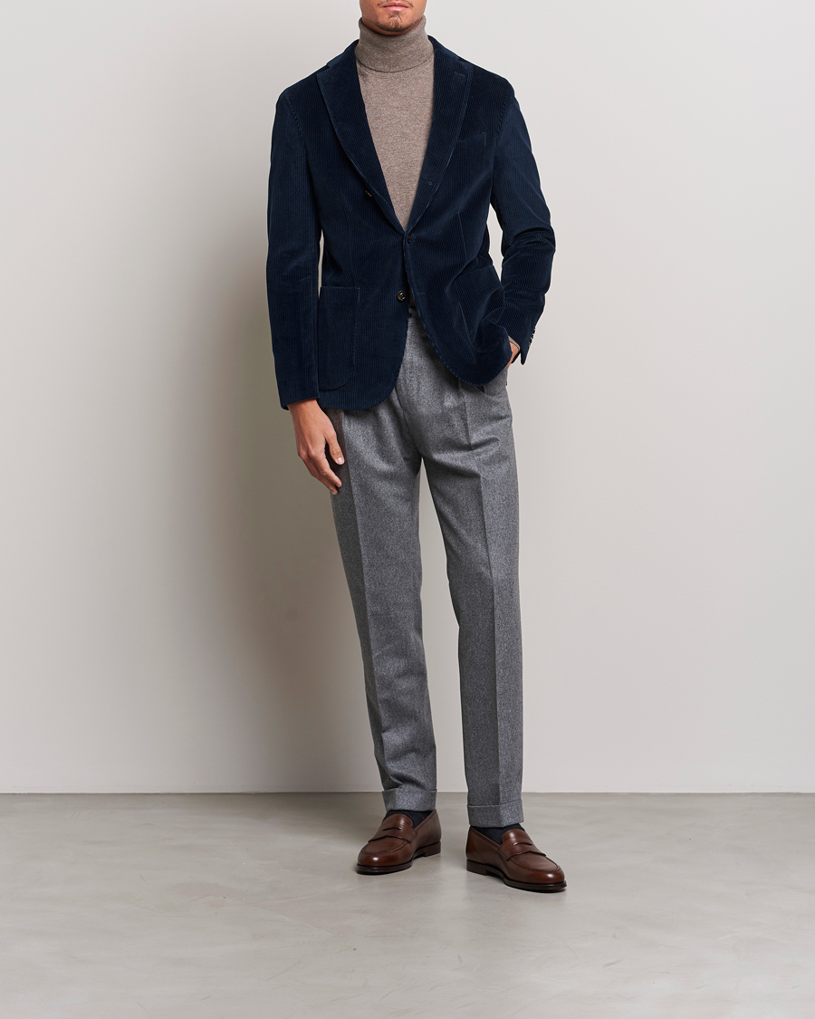Heren | Blazers | Boglioli | K Jacket Corduroy Blazer Navy