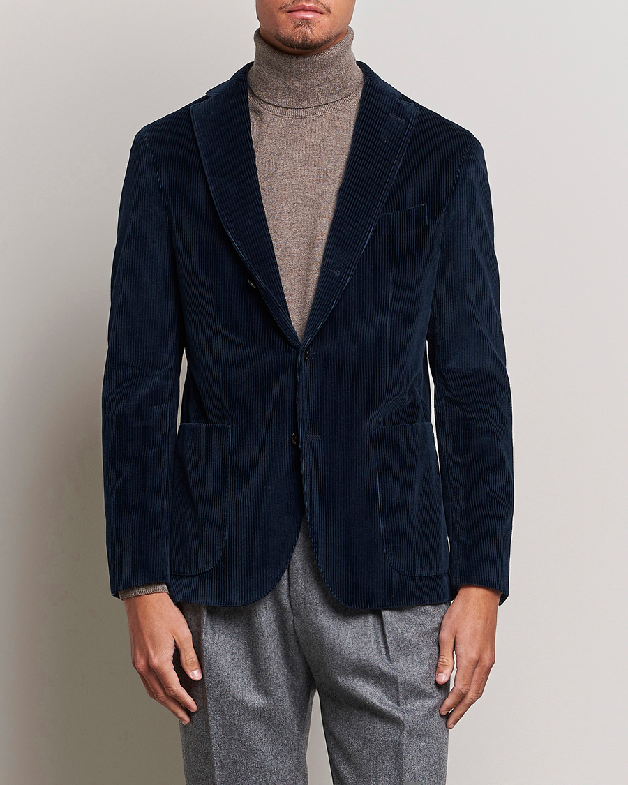 Heren | Blazers | Boglioli | K Jacket Corduroy Blazer Navy