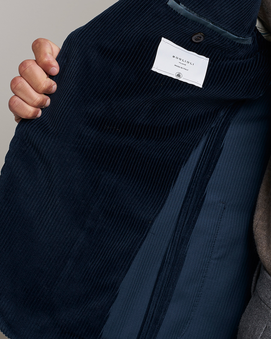 Heren | Blazers | Boglioli | K Jacket Corduroy Blazer Navy
