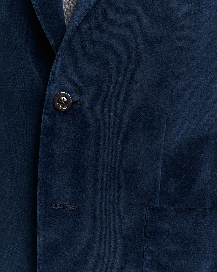 Heren | Blazers | Boglioli | K Jacket Peak Lapel Velvet Blazer Navy