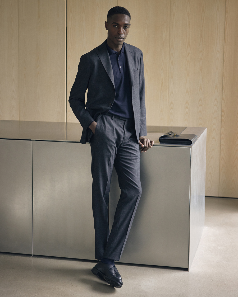 Heren | Pakken | Boglioli | K Jacket Light Flannel Suit Dark Grey