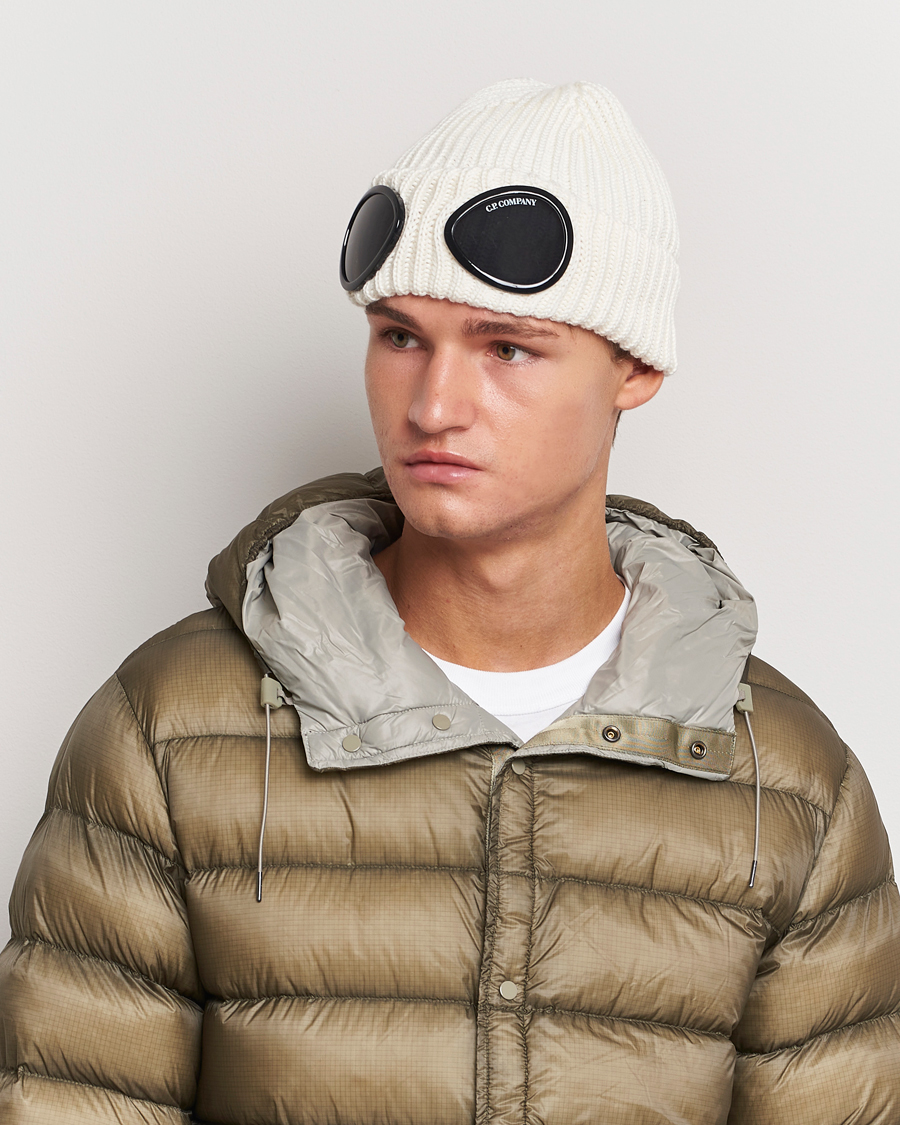 Heren |  | C.P. Company | Knitted Merino Goggle Beanie White