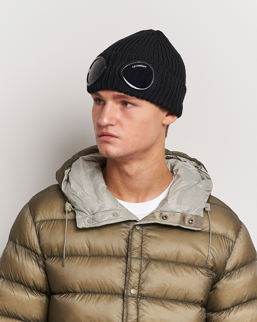 Heren |  | C.P. Company | Knitted Merino Goggle Beanie Black