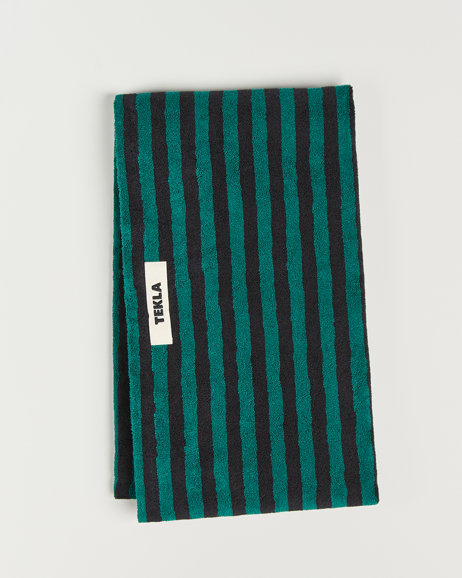 Heren | Stoffen | Tekla | Organic Terry Beach Towel Ivy Stripes