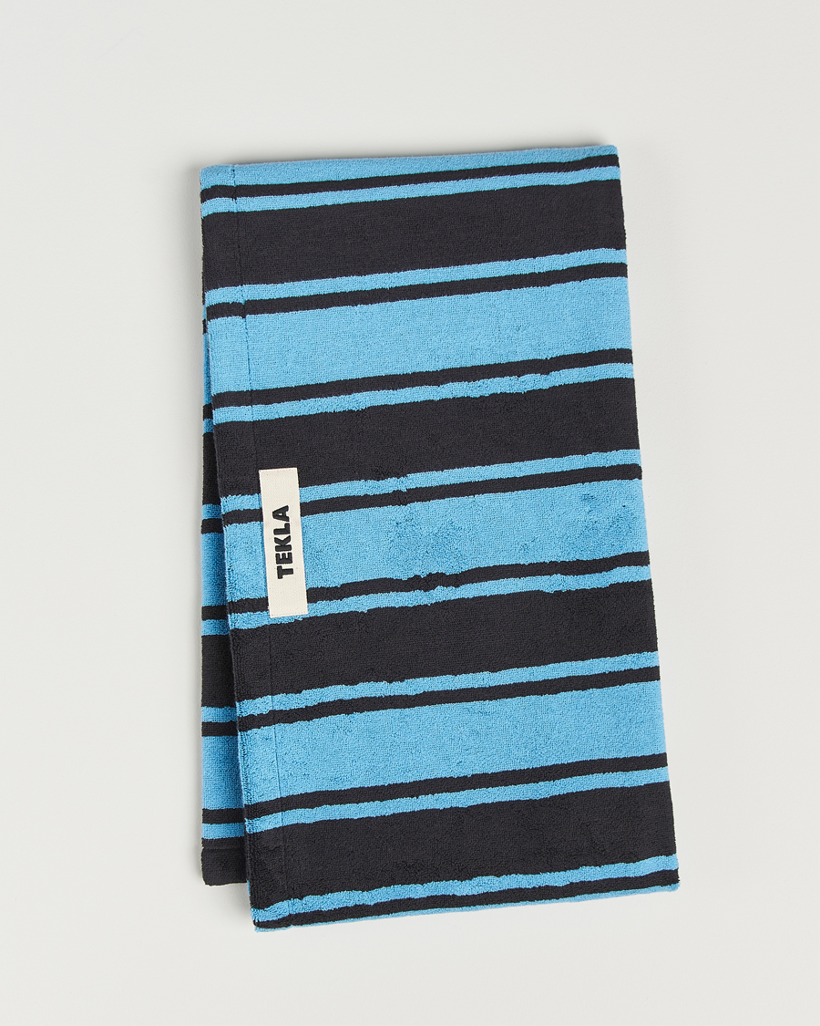 Heren | Tekla Organic Terry Beach Towel Liquorice Stripes | Tekla | Organic Terry Beach Towel Liquorice Stripes