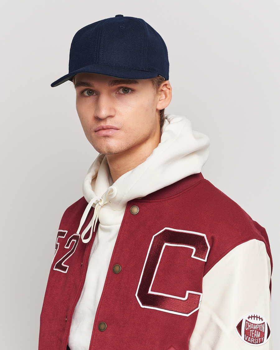 Heren | Ebbets Field Flannels Made in USA Wool Vintage Cap Navy | Ebbets Field Flannels | Made in USA Wool Vintage Cap Navy