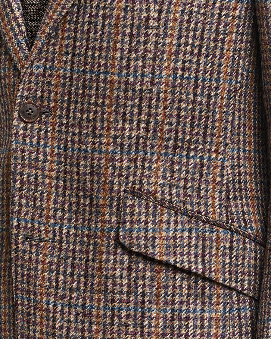 Heren | Blazers | Walker Slater | Edward Lambswool Houndstooth Blazer Brown/Navy