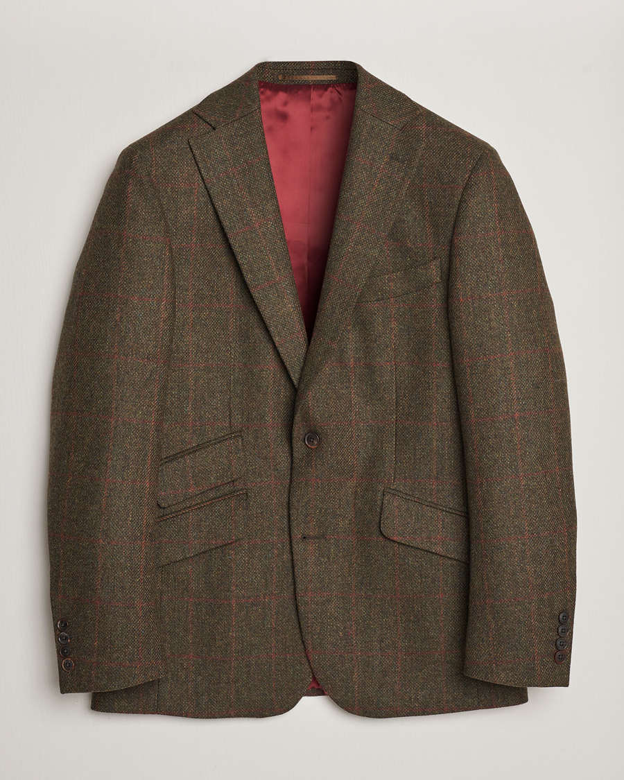 Heren | Blazers | Walker Slater | Edward Lambswool Windowpane Blazer Green