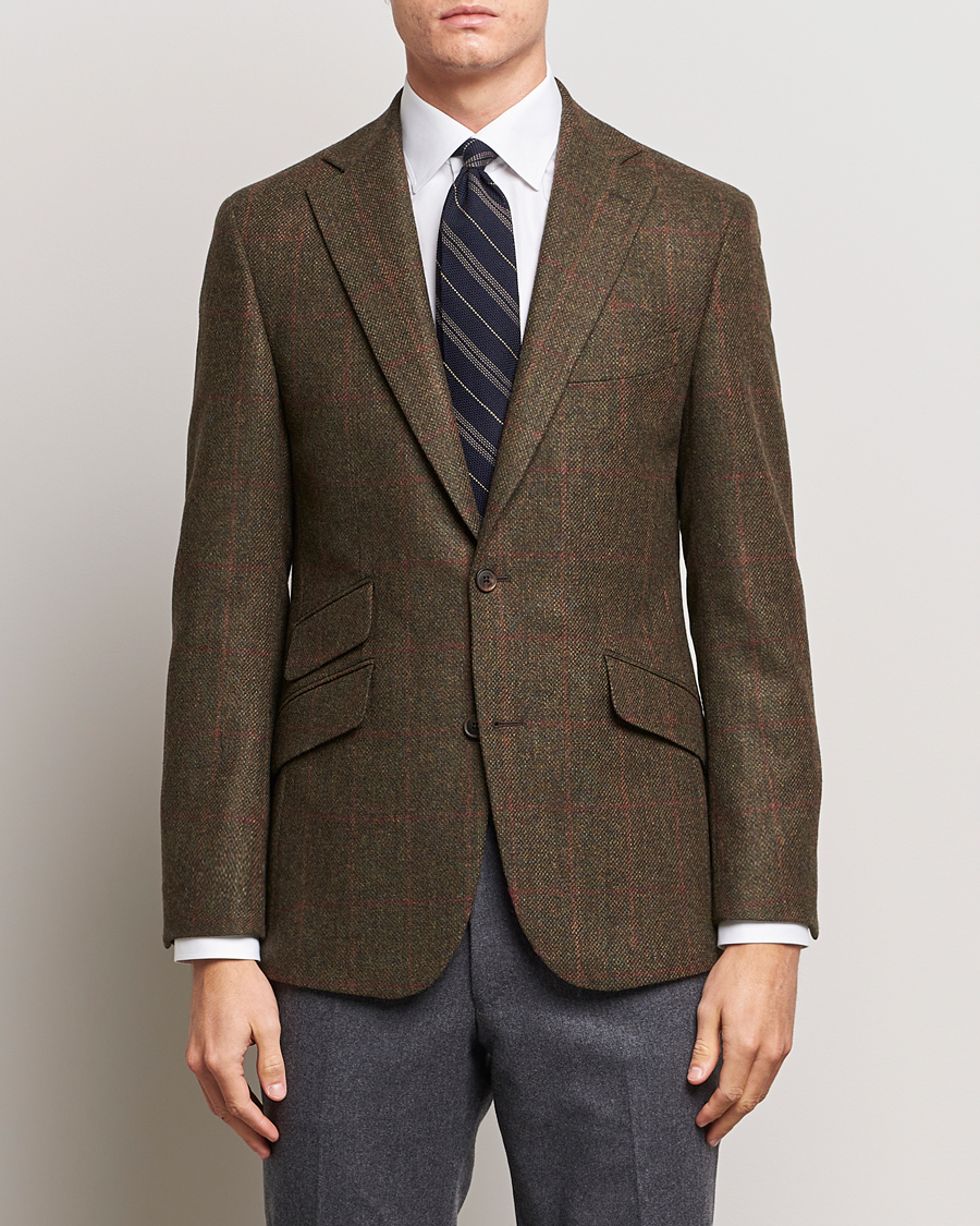 Heren | Blazers | Walker Slater | Edward Lambswool Windowpane Blazer Green