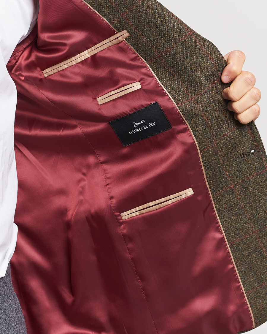 Heren | Blazers | Walker Slater | Edward Lambswool Windowpane Blazer Green