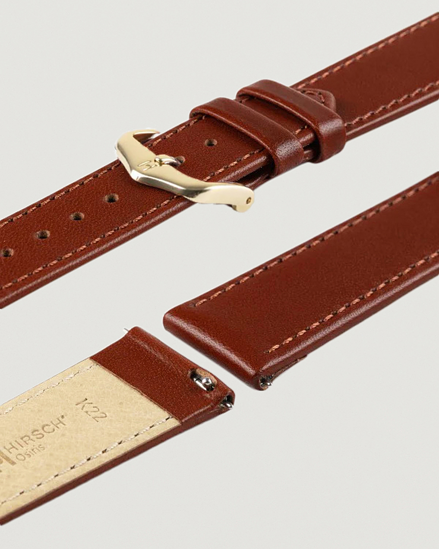 Heren | Horlogebandjes | HIRSCH | Osiris Calf Leather Watch Strap Mid Brown